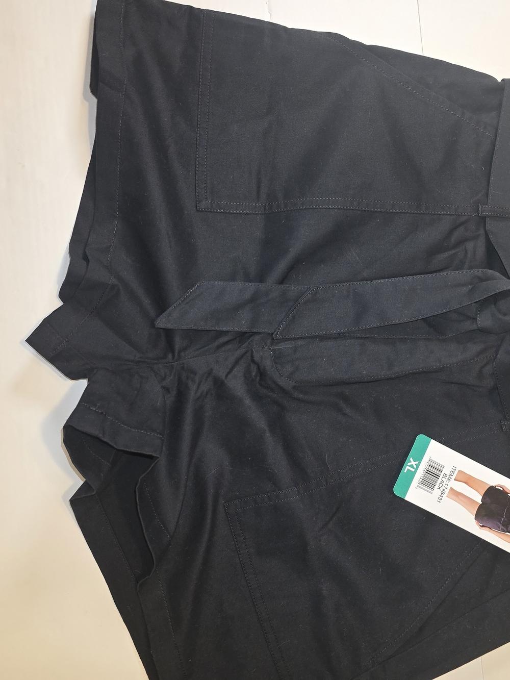 Steve Madden Black Tie-Waist Utility Skort